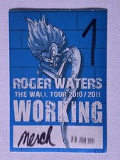 Pink Floyd Pass Biglietto Roger Waters Orig The Wall Tour Manchester Uomo Arena