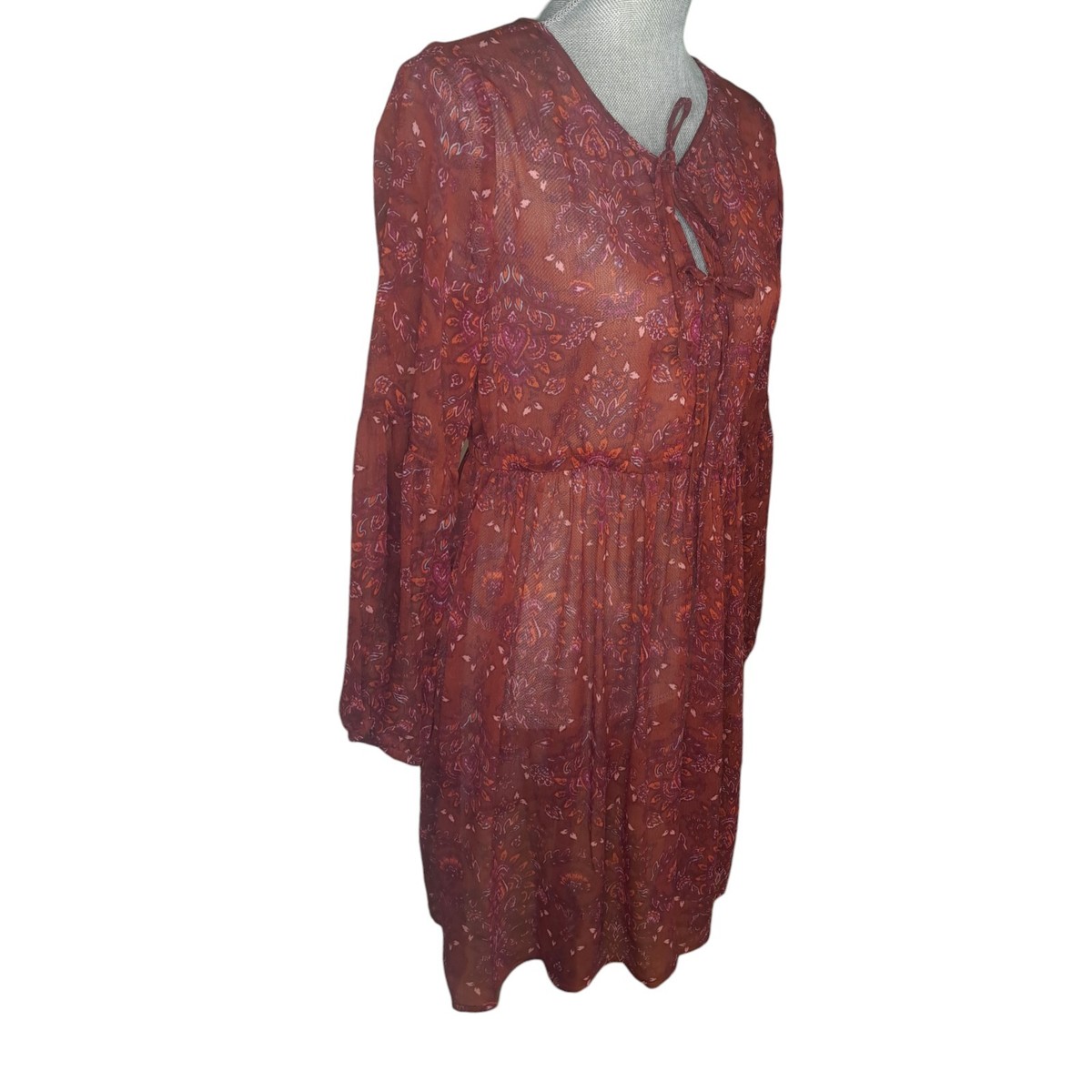 burgundy dress with sheer sleeves Final Sale Plus Size Spaghetti Strap off the Shoulder Sheer Sleeve Velvet BodyCon Dress in Burgundy