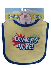 Bbay Bibz Yellow and blue baby bib.  "Dinner's on me"  NEW