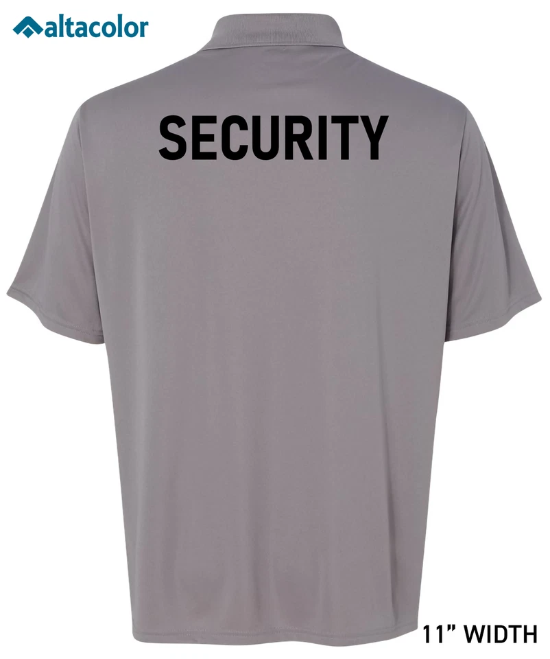 SECURITY Performance Polo Printed Sleeves+BACK / Wicking Fabric / Hanes Cool DRI - Image 4 of 4