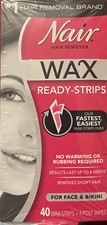 3 Packs Nair Hair Remover Wax Ready-Strips for Face  Bikini, 40 CT 120 Strips