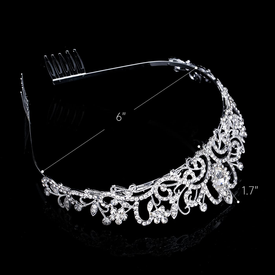 Princess Crown for Women, Crystal Queen Tiaras for Girls Bridal Hair