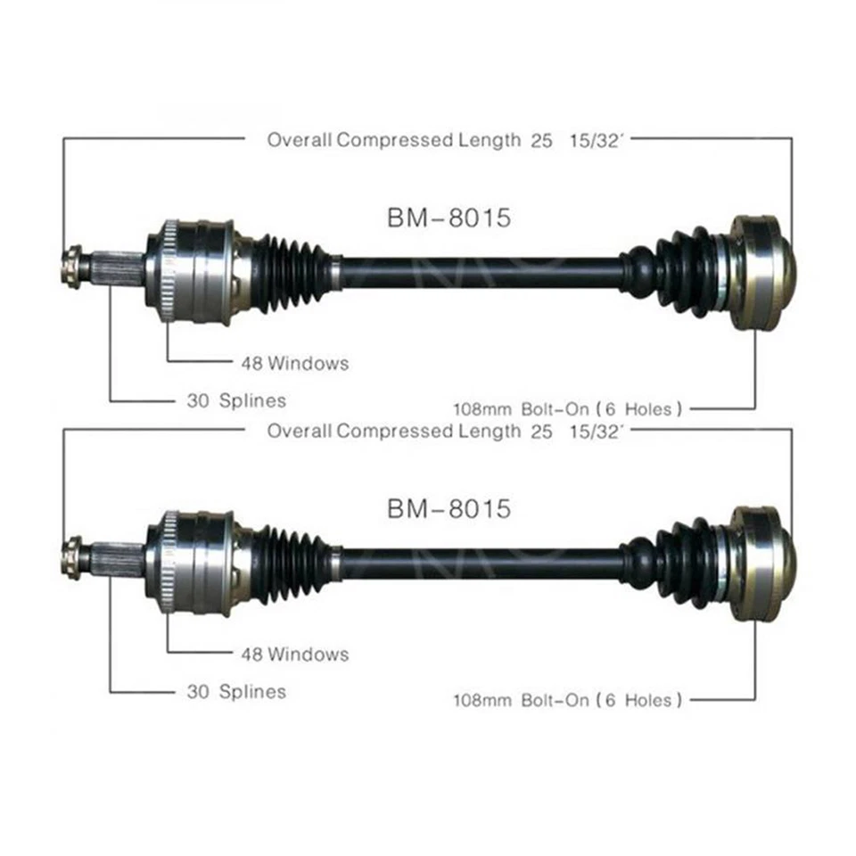 Eje trasero izquierdo trasero derecho TrakMotive CV 2x para BMW 840Ci 1994 �� 1997 Foto 2 de 4