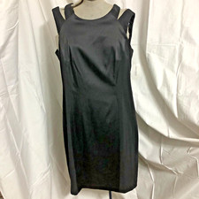 NWT Dressbarn Collection Little Black Dress Sleeveless Wide Strap 10 Knee Chic