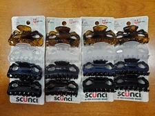4 Packs of 4: Scunci U Got This Jaw Clips, Assorted, #38657 (6574) R8P8b