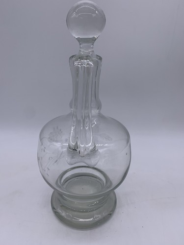 Decantador/jarra floral con tapón de vidrio grabado de colección toscana - Imagen 5 de 7