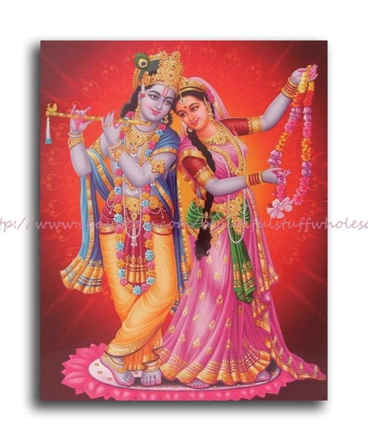 Lord Krishna Radha poster 8x10" print room design ideas for bedrooms eBay