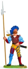Preiser Elastolin 52308 Landsknecht On Guard with Halberd mib painted 70mm