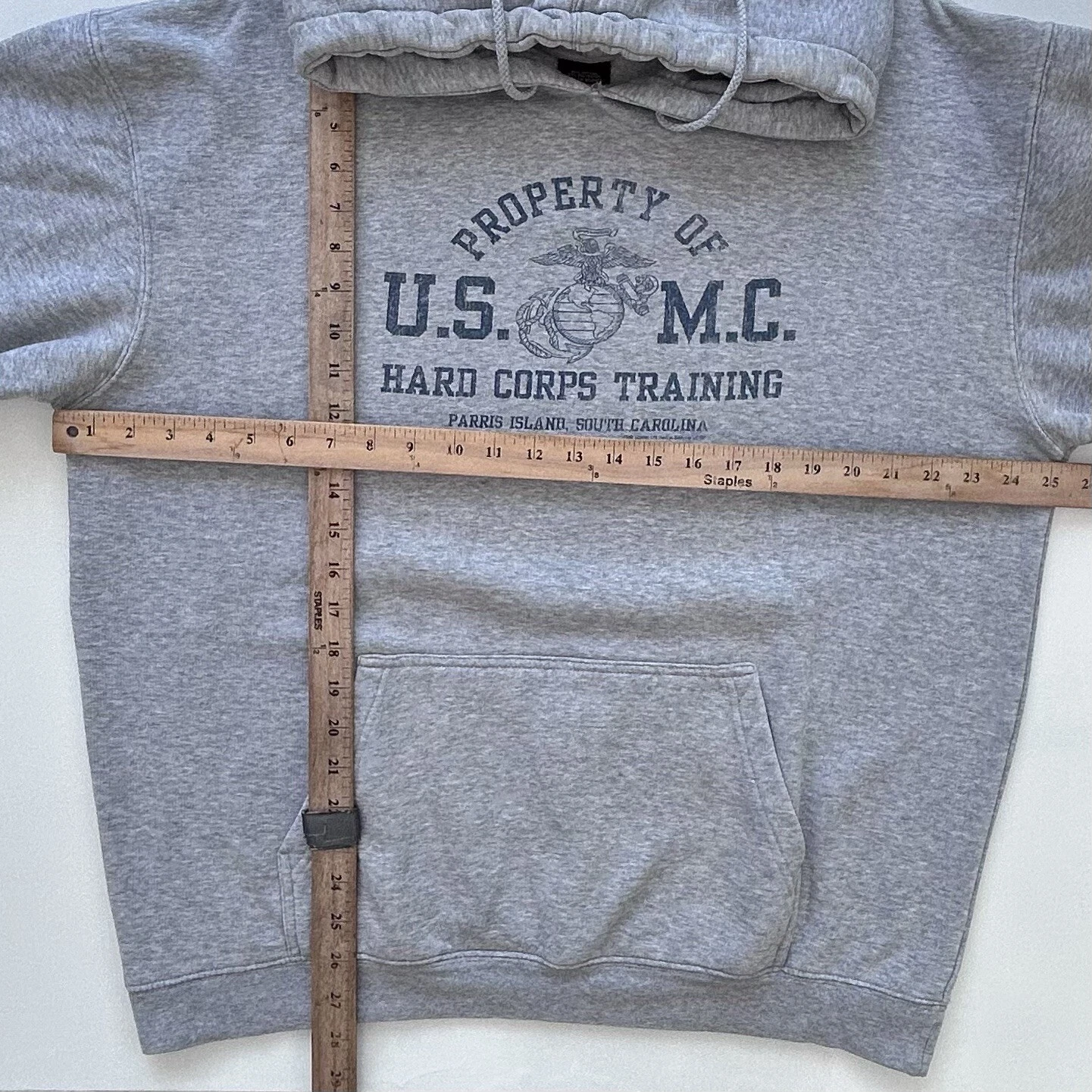 UNDERCOVER Felpa con cappuccio grafica grigia vintage Y2K United States Marine Corps taglia grande uomo