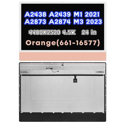 A2873 A2874 LCD Screen Replacement Assembly 4.5K for iMac 24'' M3 2023 Orange OEM