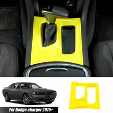 Central Console Gear Shift Box Panel Trim Cover For Dodge Charger 2015+ Yellow