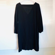 GAP Black Sheath Square Neck Open Back 3/4 Sleeve Short Women's Dress SMALL