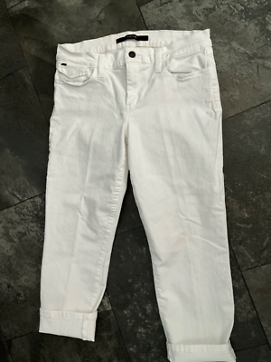 JOE'S WHITE DENIM JEANS 29 waist L 24” CAPRI CROP CUFFED