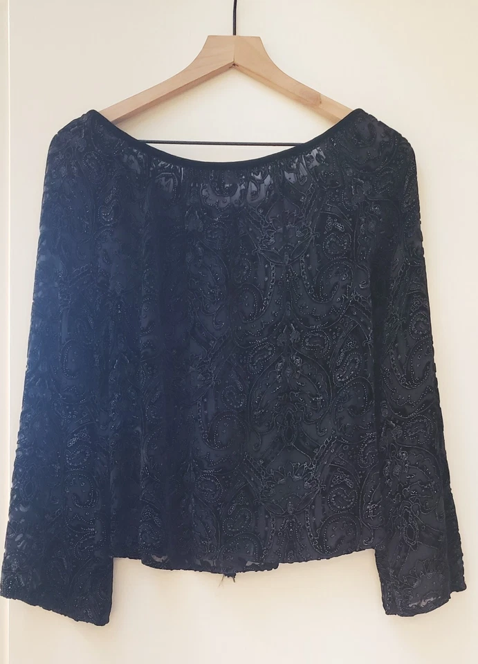 Top informal de terciopelo Whimsigoth Witchy Burnout para mujer talla 2 pequeño Foto 2 de 4