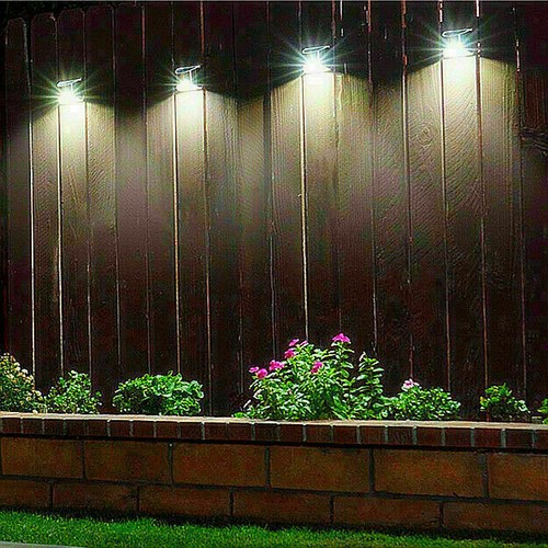 4x SUPER BRIGHT SOLAR POWERED DOOR FENCE WALL LIGHTS LED OUTDOOR GARDEN LIGHTING