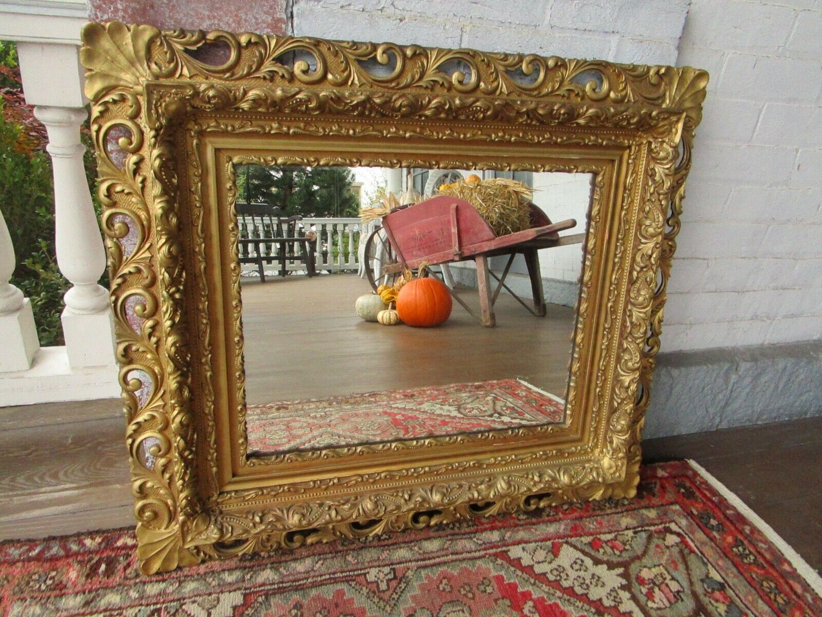 Antique Gold Ornate Victorian Mirror 27" x 31"  VGC  Beautiful!