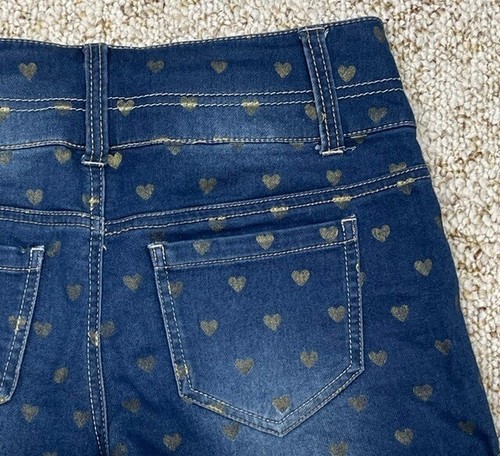 So Jean Shorts Girls size 14 favorite Cuffed Stretch hearts blue (waist 28") - Picture 14 of 18