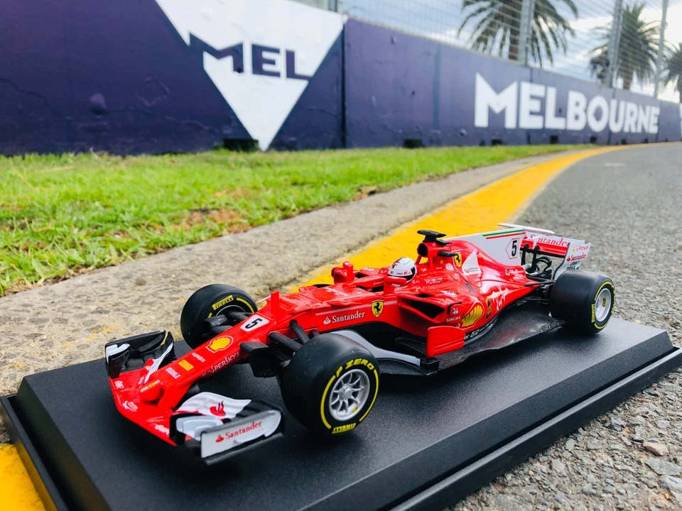 Signed Sebastian Vettel Ferrari SF70H F1 1/18 Burago Model car #5 - Image 4 of 4