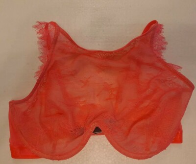 32DD VICTORIA'S SECRET VERY SEXY Red LACE HIGH-NECK UNLINED BRA NEW W/TAGS!