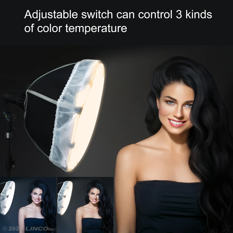 LINCO Photography Photo Table Top Studio Softbox Lighting Kit 3 Color LED Bulb - Image 4 of 4