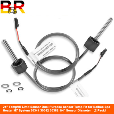 1/4'' Dia Temp/High Limit Sensor 24'' for Balboa Spa Heater M7 System 30344，2 Pack