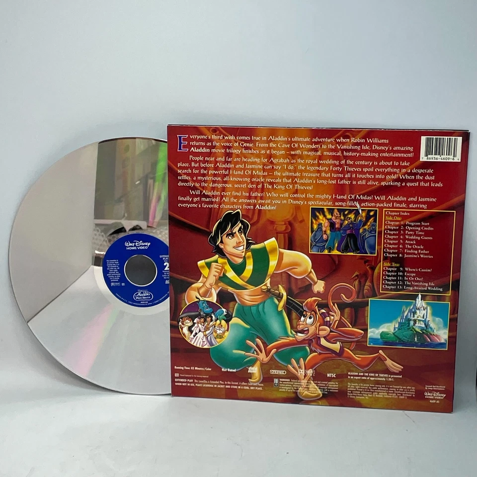 Disney Aladdin And The King Of Thieves Laserdisc Movie OG US 1996 Edition VG+! - Image 2 of 2