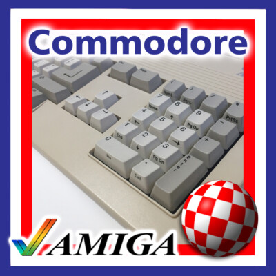 COMMODORE AMIGA 2000; A3000; A4000 KEYBOARD KEY CAPS with GREENish PLUNGER