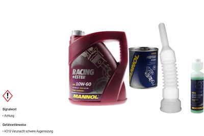 4L MANNOL Motoröl SAE 10W-60 RACING+ESTER inkl. Additiv Auslaufschlauch