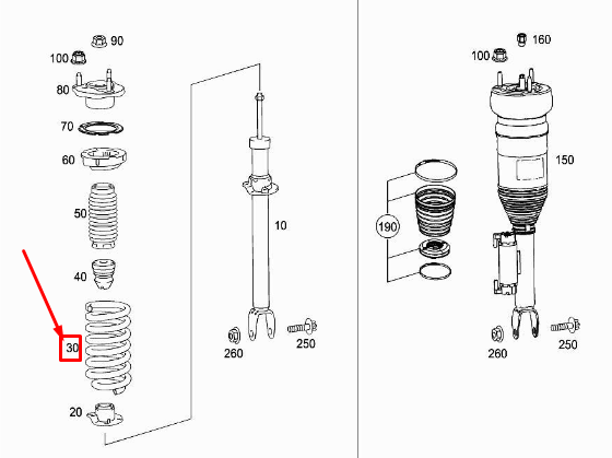MERCEDES-BENZ C W205 Front Coil Spring A2053212104