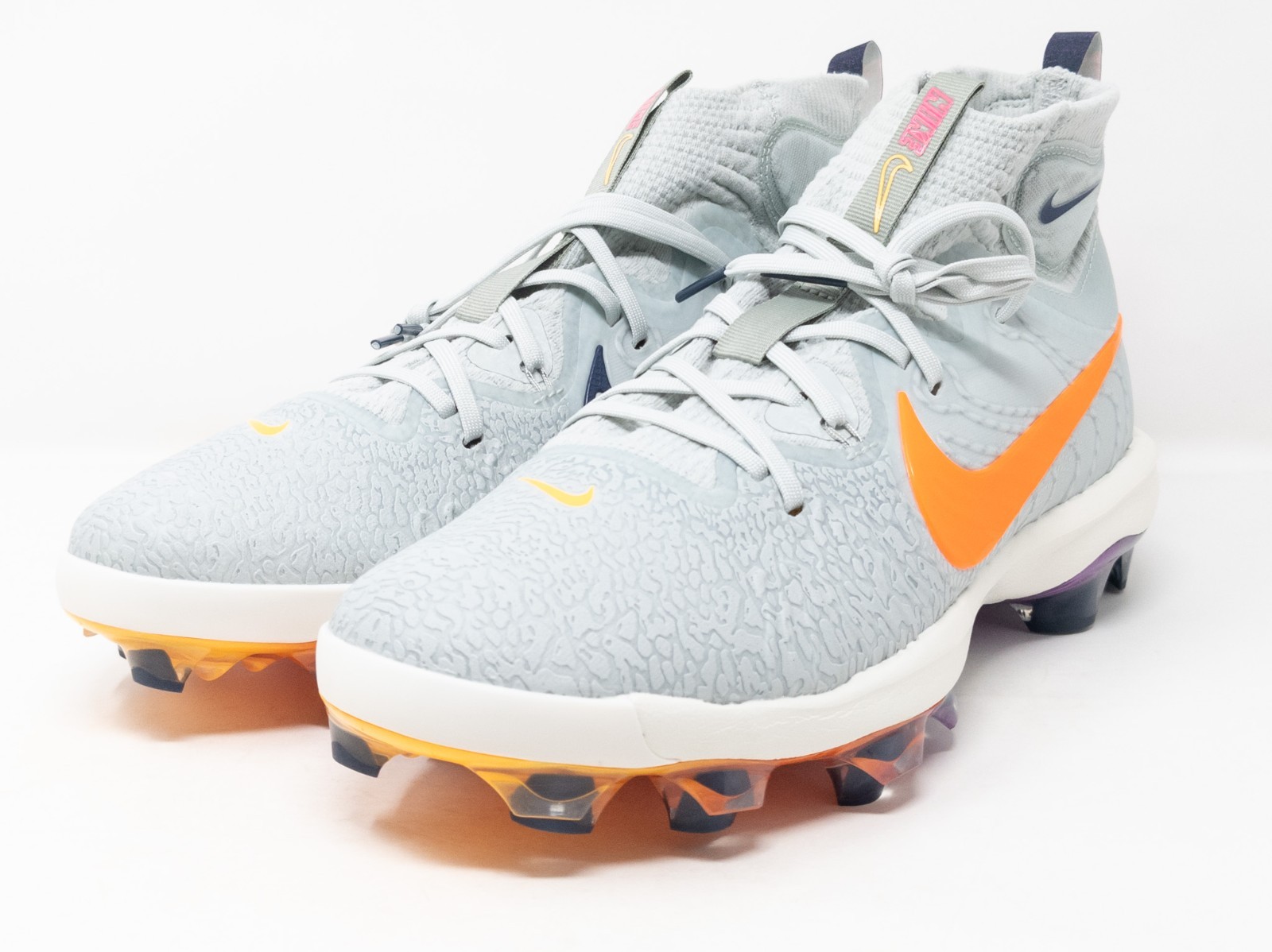 [Sz 11.5] Nike Alpha Huarache NXT MCS Mid Baseball Cleats Grey Orange HF1132-001