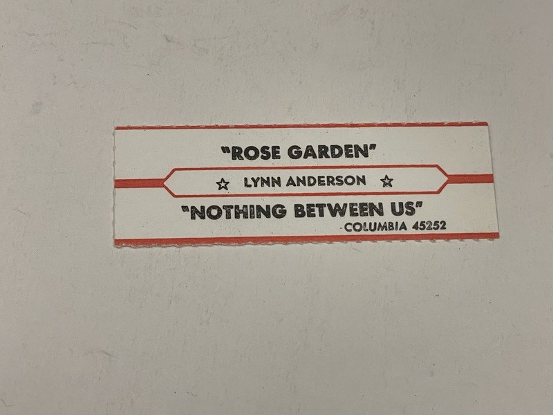 Jukebox Title Strip Lynn Anderson Rose Garden Columbia