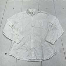 GAP Shirt Mens Large White Standard Fit Stretch Button Down Oxford Long Sleeve