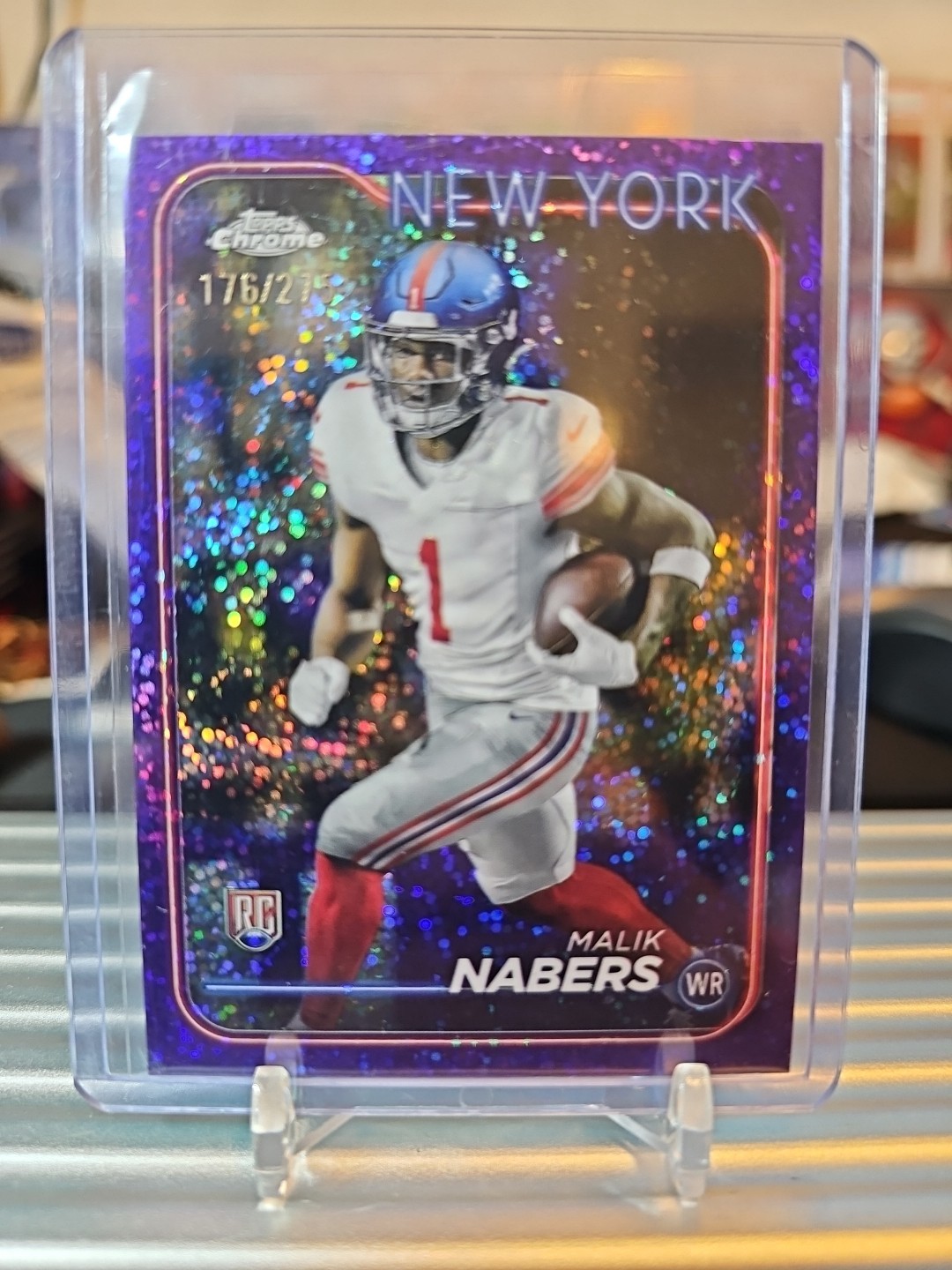2024 Topps Chrome - Rookies Malik Nabers #205 Purple Refractor /275 (RC)