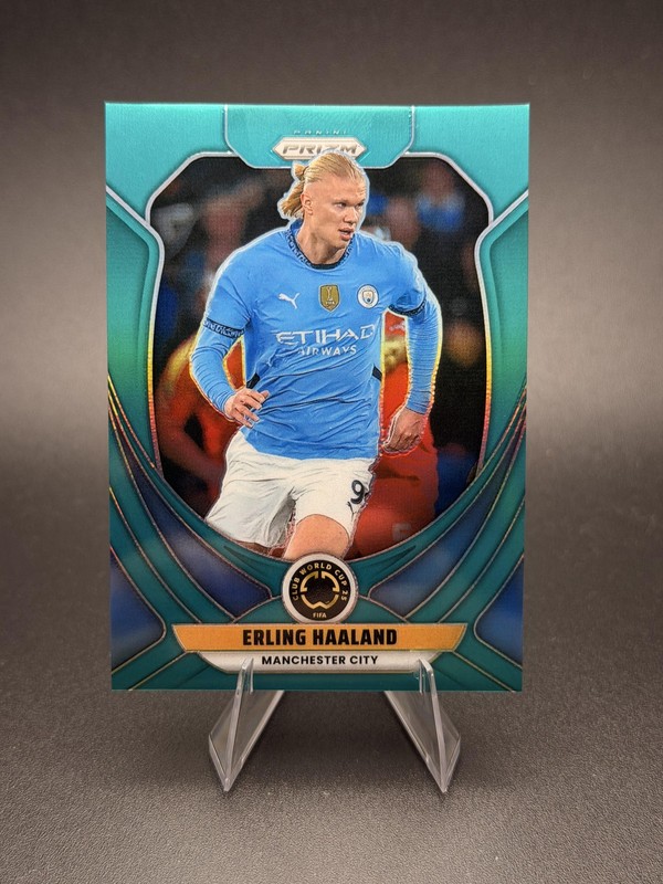2025 Panini Prizm FIFA Club World Cup #136 Erling Haaland Teal Prizms #/99