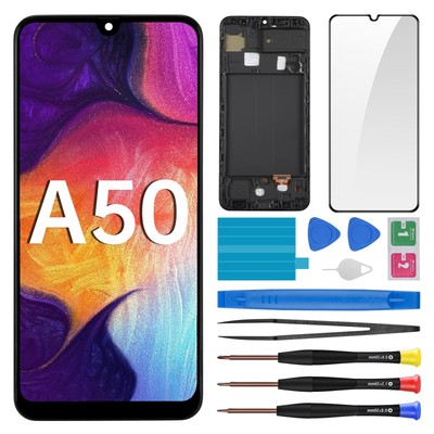for Samsung Galaxy A50 AMOLED Screen Replacement with Frame AMOLED Display To...