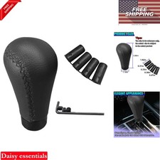 5 Speed Car Gear Shift Knob Set Leather Replacement For Manual Transmission B...