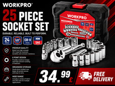 WORKPRO 25 Piece Socket Set