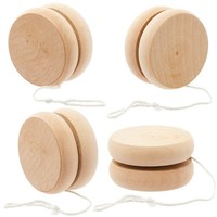 Yoyos Aus Holz 4Er Pack Zum Bemalen - Baker Ross FC849, Bastelbedarf