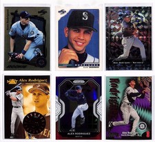 Alex Rodriguez 6 Card Lot MLB Score 1995 Gold, HGX Launchers, Pinnacle Prizm RWB