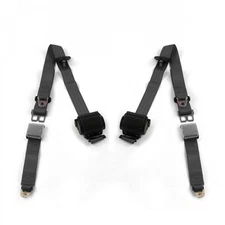  1968-70 Airplane 3pt Charcoal Retract Bucket  Seat Belt Kit-2 Belt 