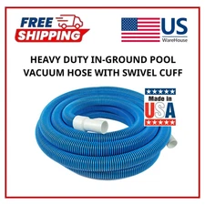 1-1/2 in. x 30 ft. Heavy Duty In-Ground Pool Vacuum Hose with Swivel Cuff