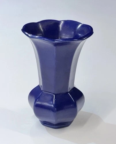 Vintage Red Wing RumRill Signed Art Pottery Cobalt Blue Vase #311