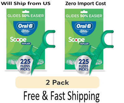 Oral-B Glide Scope Outlast Dental Floss Picks 225 Floss Picks each-  2 Pack