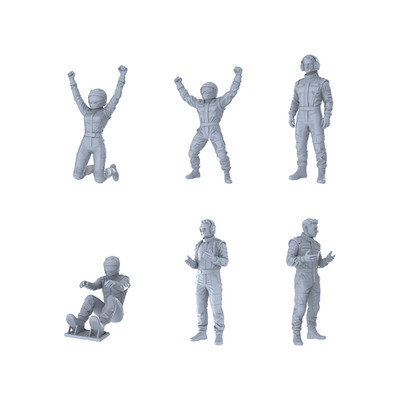 MRY-SFW LYTR389 1/64/87/160 Racing Figures 5-Pack Ideal Racing Diorama Tabletop