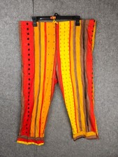 Jams World Pants Womens Medium Hawaiian Striped Relaxed Abstract Crop Drawstring