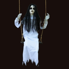 Halloween Hanging Ghost Decor with Creepy Expressions Indoor Outdoor Scary Prop