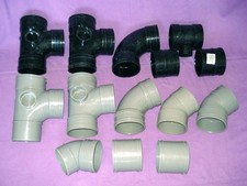 Clearance bargain 14 assorted 110mm black & grey solvent weld soil pipe fittings