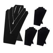 4pcs/set Velvet Black Foldable Necklace Display for Selling, Portable Jewelry...
