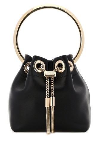 JIMMY CHOO Bon Bon Micro Black Top Handle Bag New