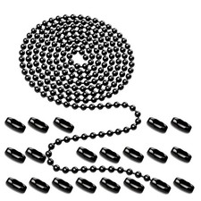 Black Ceiling Fan Pull Chain,160" Rustproof 3mm Beaded Ball Pull Chain Extension